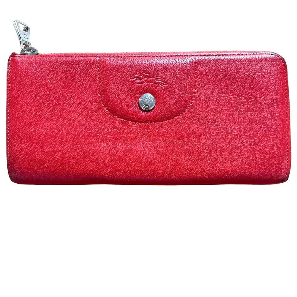 LONGCHAMP Le Pliage Cuir Red Leather Wallet